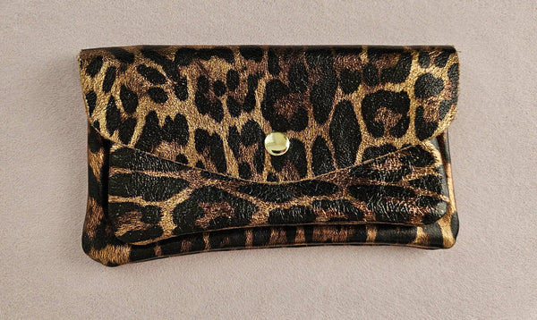 Porte monnaie cuir vachette double poches Kangourou: Marine