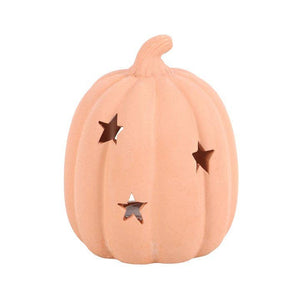 Porte-bougie chauffe-plat citrouille en terre cuite 9 cm – automne