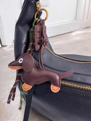 Grigri de sac et porte-clé Chien et chocolat PC12: Brun / Synthétique