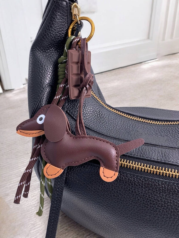 Grigri de sac et porte-clé Chien et chocolat PC12: Brun / Synthétique