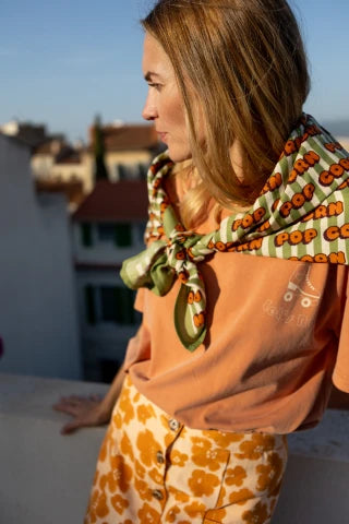 Big foulard Apaches Latika pop corn olive