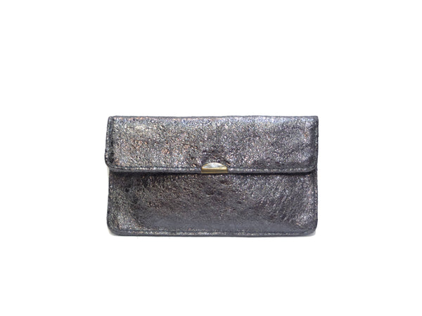 Porte monnaie cuir tout en un compact: Acier
