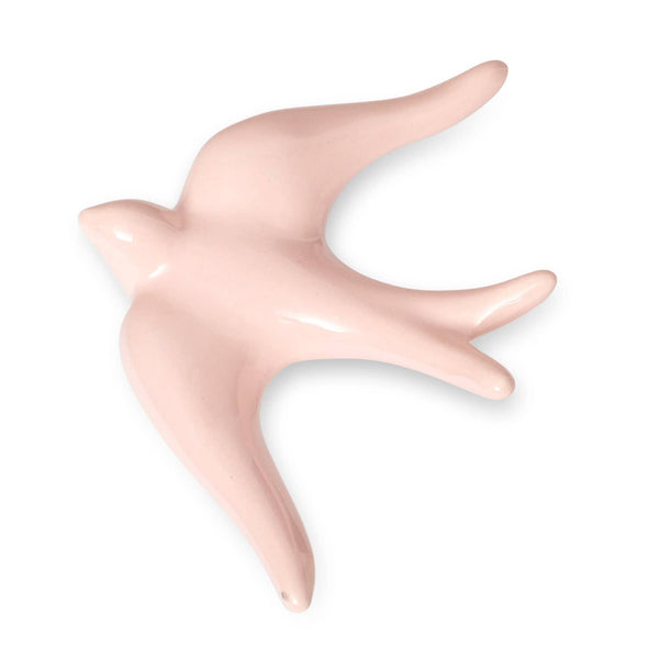 Hirondelle en céramique lisse Rose pâle