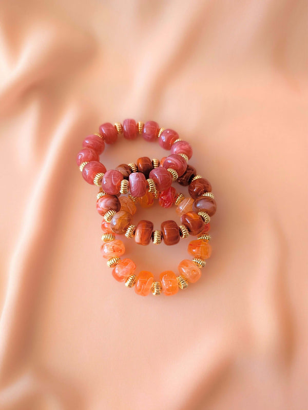 Bracelet GIGI: Caramel / Fermoir