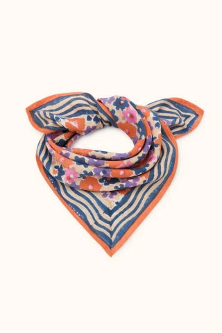 Apaches collections Small foulard coton manika pâquerette macadamia