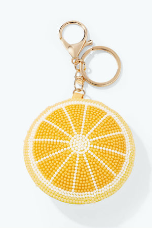 Porte-clés Citron en perles de rocaille PC157SY: Jaune / Perle
