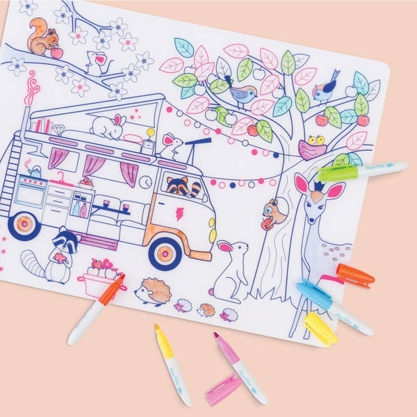 Coloriage réutilisable - Set en silicone DREAM VAN - JUIN