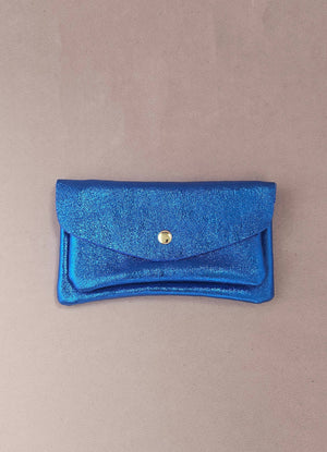 Porte monnaie cuir vachette double poches Kangourou: Homard
