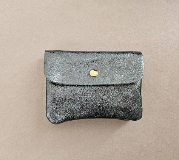 Porte-monnaie cuir  métallisé Kangoo: Lilas