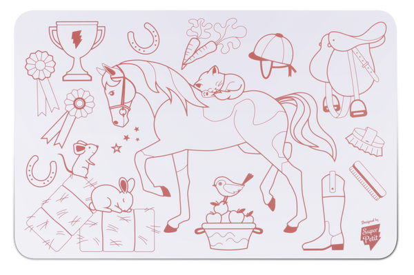 NEW Coloriage éducatif: miniPlaymat 2en1 - PONEY CLUB