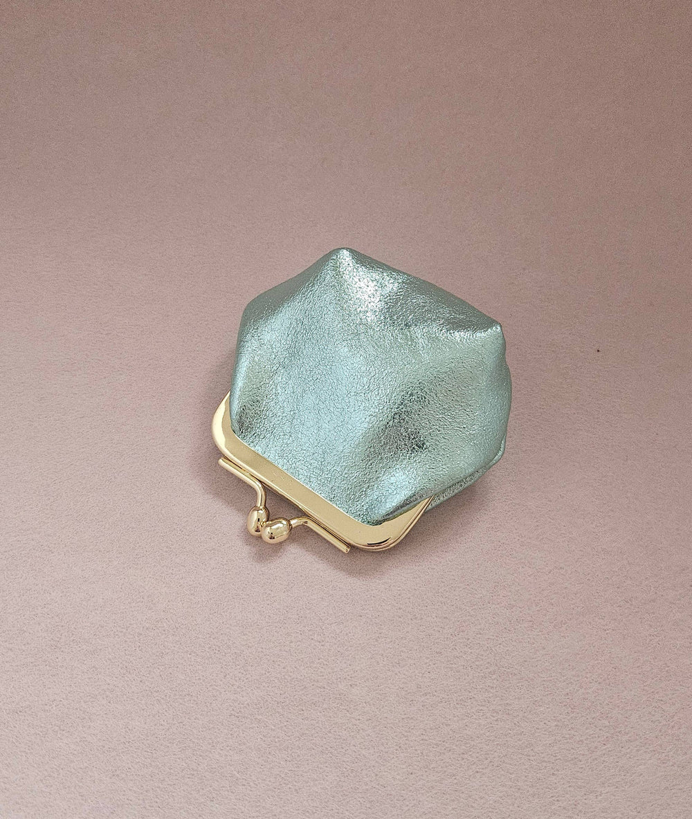 Mini bourse cuir rétro: Mint