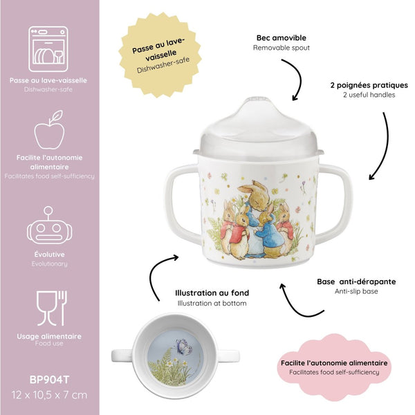Tasse d'apprentissage antidérapante « Oie » pierre lapin