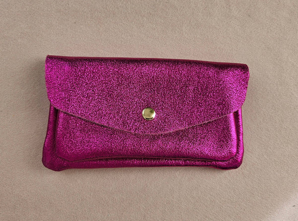 Porte monnaie cuir vachette double poches Kangourou: Nude