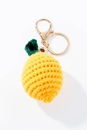 Grigri accessoires de sac Citron en crochet 9cm PC047HZ: Jaune / Synthétique
