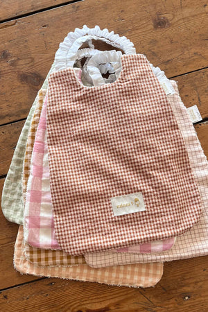 Grand bavoir élastiqué - Serviette petit enfant 2 - 6 ans: Abricot