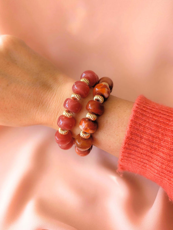 Bracelet GIGI: Corail / Fermoir