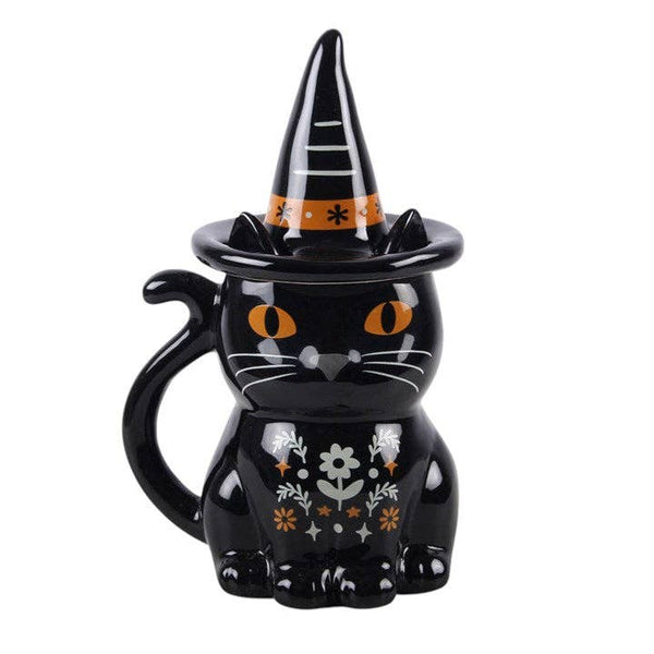 Mug à couvercle Chat noir Frightful Folk