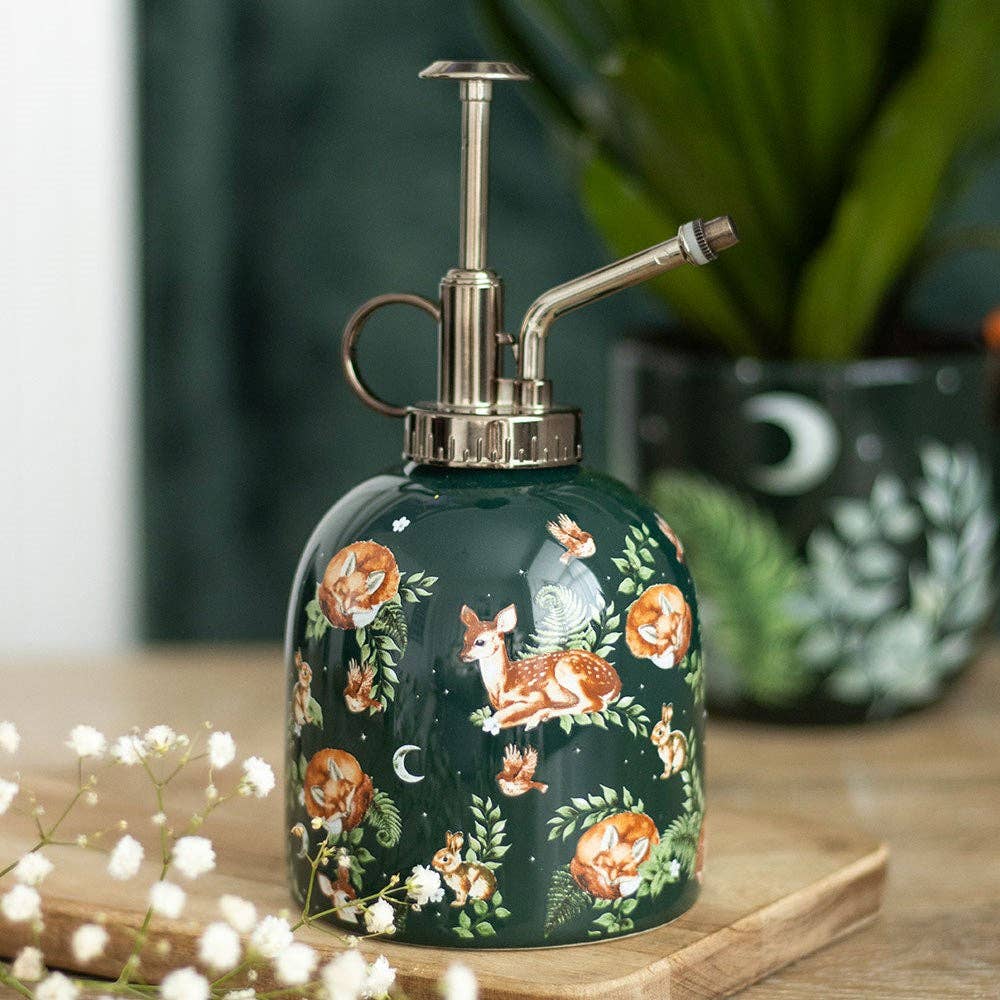 Pulvérisateur pour plantes en céramique «Faon et amis» motif forêt