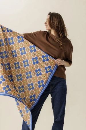 Big foulard Apaches  Latika caleido true blue
