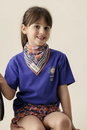 Apaches collections Small foulard coton manika pâquerette macadamia
