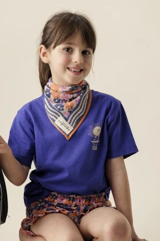 Apaches collections Small foulard coton manika pâquerette macadamia