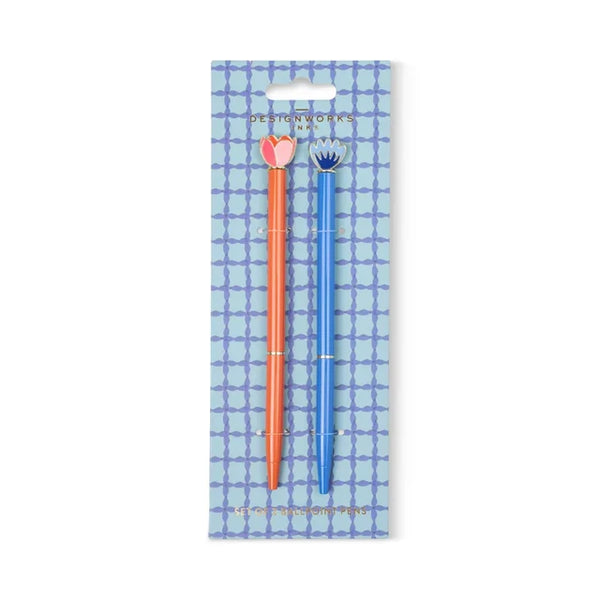 Duo de stylos fleurs