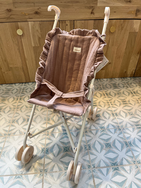 Poussette poupée à volants moka MINIKANE