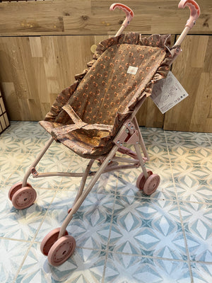 Poussette à volants coton rose orchidée MINIKANE