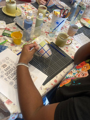 Goûter d’anniversaire peinture sur céramique