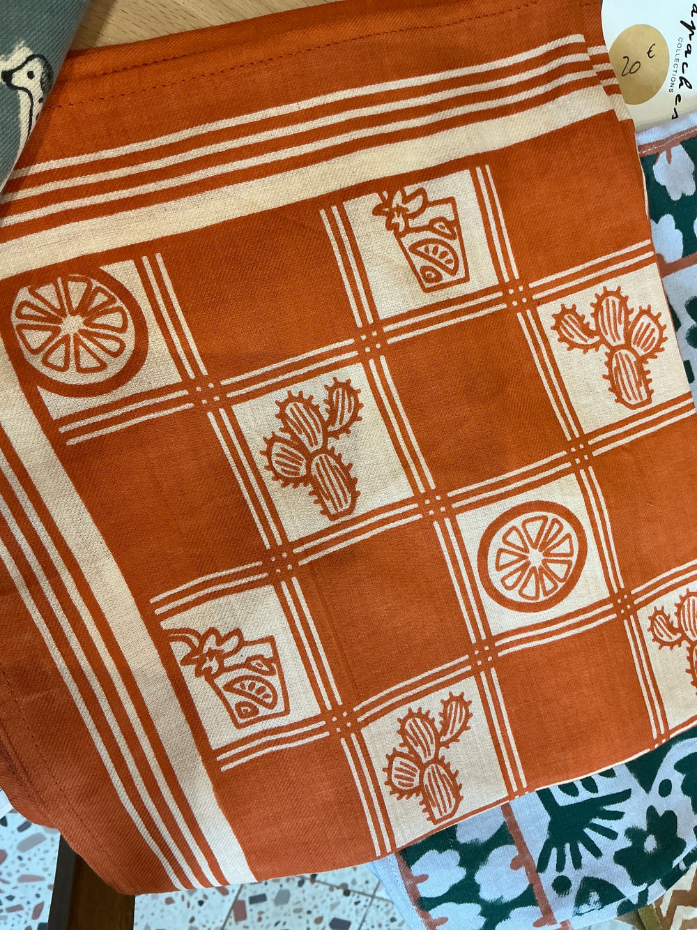 Apaches collections Small foulard coton manika citrus auburn