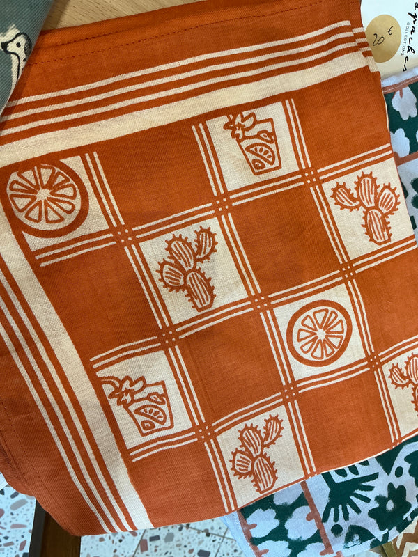 Apaches collections Small foulard coton manika citrus auburn
