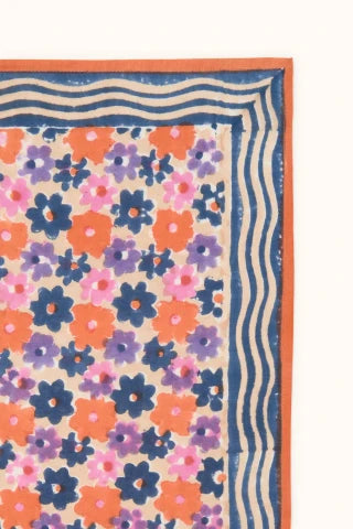 Apaches collections Small foulard coton manika pâquerette macadamia