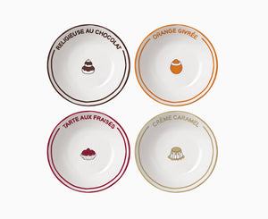 Set de 4 assiettes dessert bouillon pâtisserie D19cm
