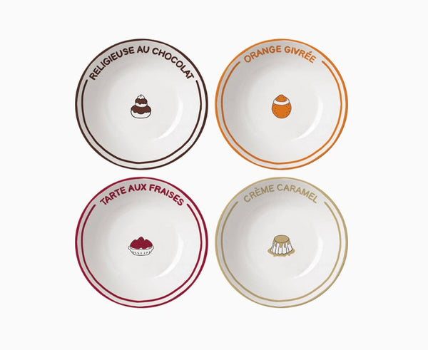 Set de 4 assiettes dessert bouillon pâtisserie D19cm