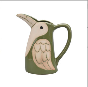 Pichet décoratif oiseau GM vert