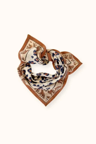 Small foulard coton Dupitta Félinda rust