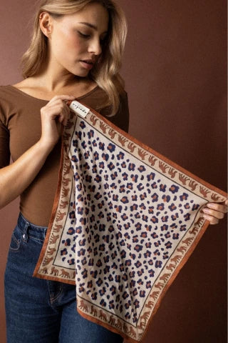 Small foulard coton Dupitta Félinda rust