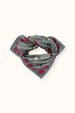 Small foulard Manika cerisier grey