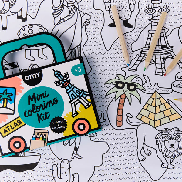 MINI COLORING KIT - ATLAS Omy
