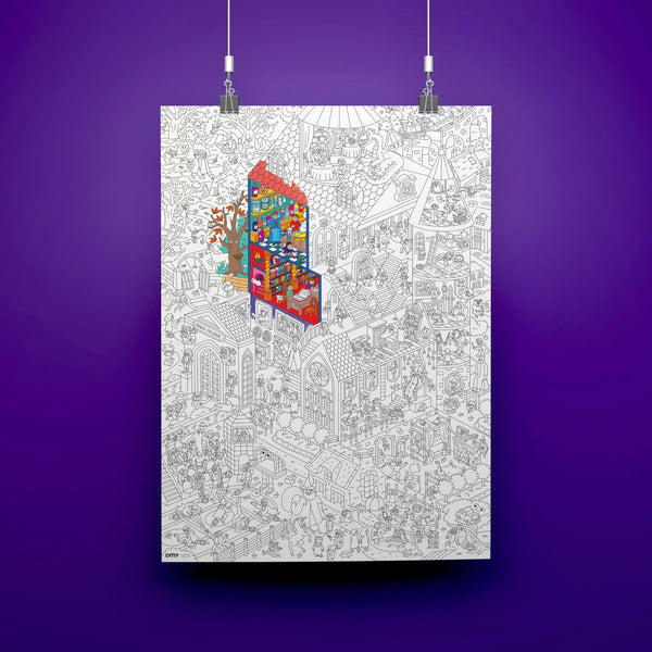 Magic college poster géant à colorier OMY