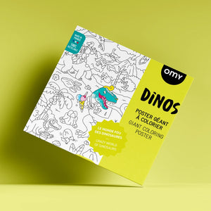 Dinos poster géant à colorier OMY