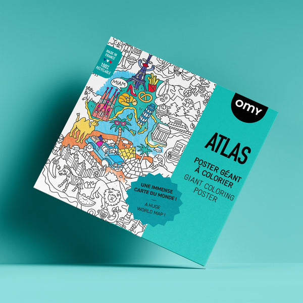 Atlas poster géant à colorier OMY