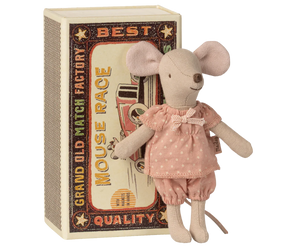 Grande sœur souris dans sa boite assortie- rose à pois blanc  -Maileg