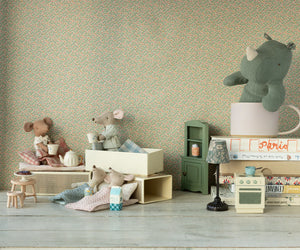 Grande sœur souris dans sa boite assortie- Beige &fleurs - Maileg