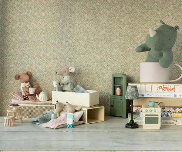 Grande sœur souris dans sa boite assortie- Beige &fleurs - Maileg