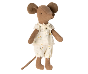 Grande sœur souris dans sa boite assortie- Beige &fleurs - Maileg