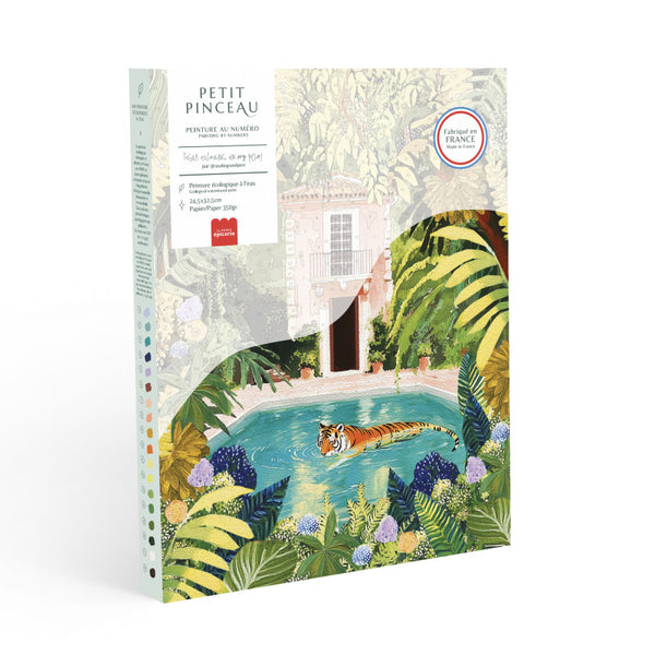 Peinture au numéro - Tiger relaxing in my pool