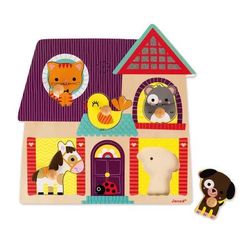 Janod Puzzle musical Mes petits compagnons 5 pièces