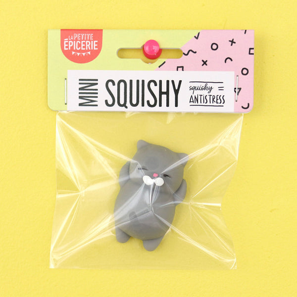 Mini squishy chat gris
