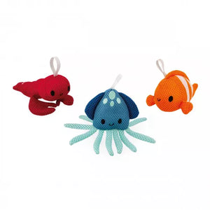 Janod mes barboteurs Set de 3 Eponges de Bain Animaux Marins